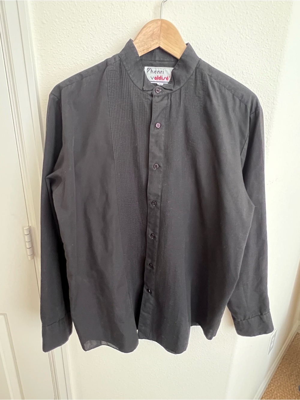 Vintage Men's Black Tuxedo Shirt L